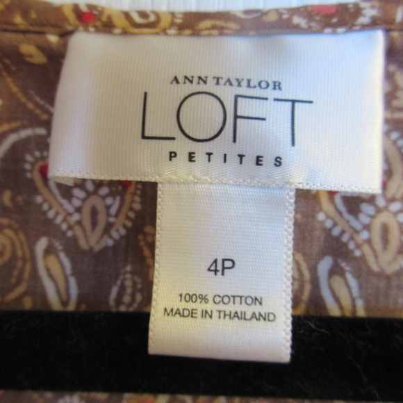 Ann Taylor LOFT Brown Peasant Blouse - Picture 3 of 5